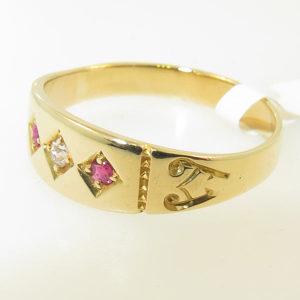 18ct Ruby & Diamond Antique Ring