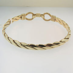 Yellow Gold Gents Twisted Torque Bangle