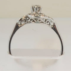 Vintage Palladium Solitaire Diamond Ring