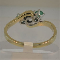 9ct Gold Emerald & Diamond Ring Suite