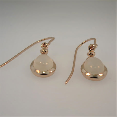 Silver Rose Gold Plated Moonstone Eardrops