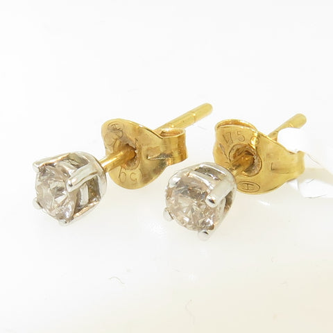 Yellow Gold Diamond Ear Studs