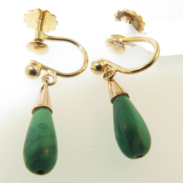 Gold Malachite Earrings