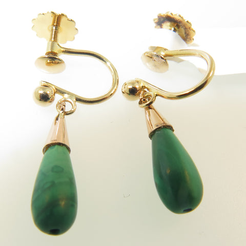 Gold Malachite Earrings