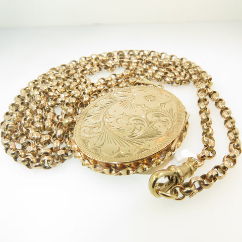 9ct Gold Locket & 32" chain