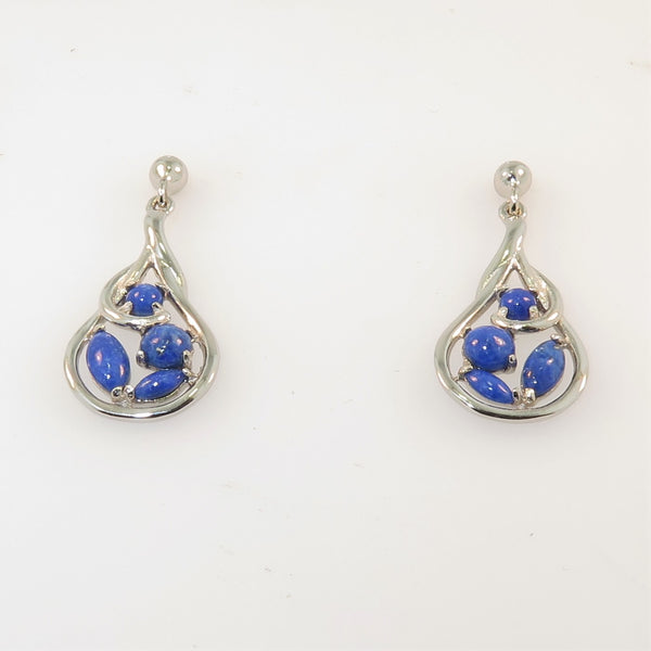 Sterling Silver Lapis Lazuli Ear Drops
