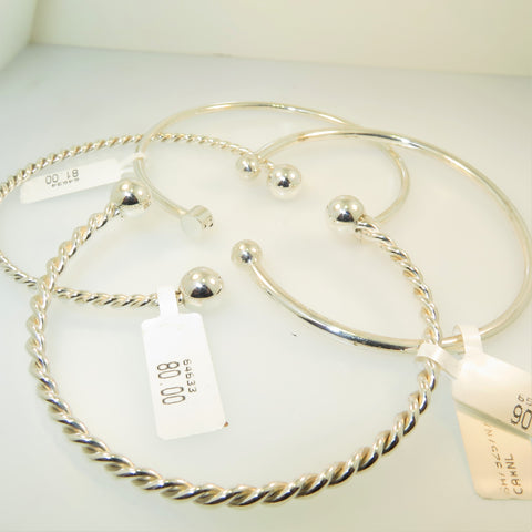 Sterling Silver Torque Bangles