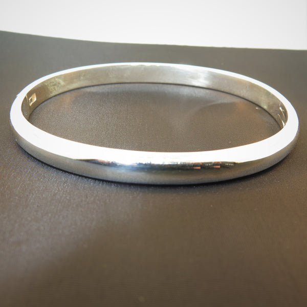 Sterling Silver Hinged Solid Bangle