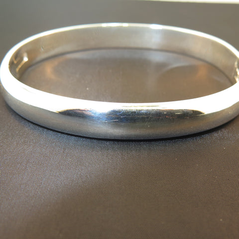 Sterling Silver Solid Plain Bangle