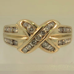 9ct Gold Diamond Channel Set Ring