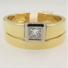 18ct Yellow Gold Solitaire Diamond Ring Set