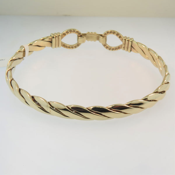 Yellow Gold Gents Twisted Torque Bangle