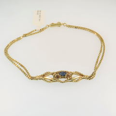 Yellow Gold Sapphire Link Bracelet