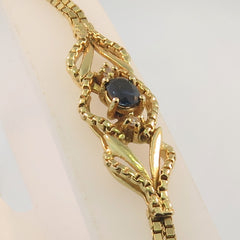 Yellow Gold Sapphire Link Bracelet