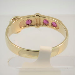 Yellow Gold Ruby Buckle Ring