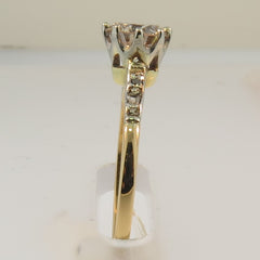 Vintage Gold & Platinum Solitaire Diamond Ring