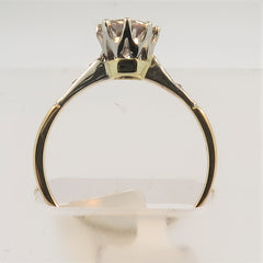 Vintage Gold & Platinum Solitaire Diamond Ring