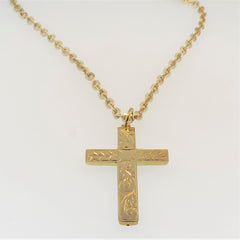 9ct Gold Cross Pendant & Chain