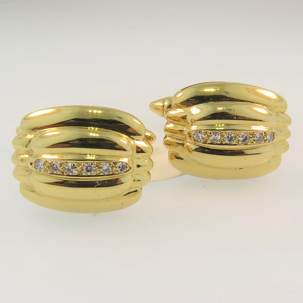 Gold Diamond Cufflinks