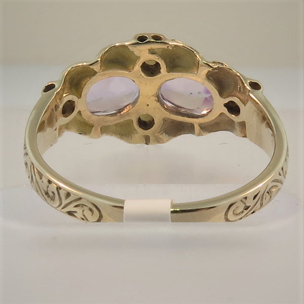 9ct Y/Gold Amethyst & Pearl Ring