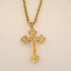 9ct Antique Rose Gold Cross & Chain