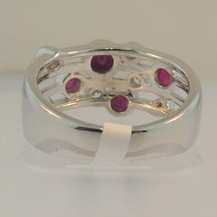 Silver Ruby & Cubic Zirconia Ring