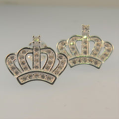 Silver Cubic Zirconia Crown Pendant & Chain