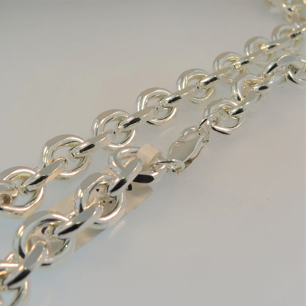 Silver Filed Trace Link Chain