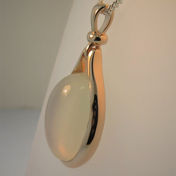 Silver Rose Gold Plated Moonstone Eardrops