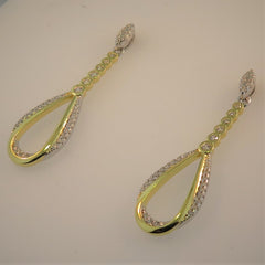 Silver Gold Plated CZ Ear Drops