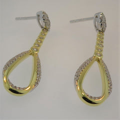 Silver Gold Plated CZ Ear Drops