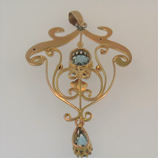 Antique 9ct Gold Garnet Doublet Pendant