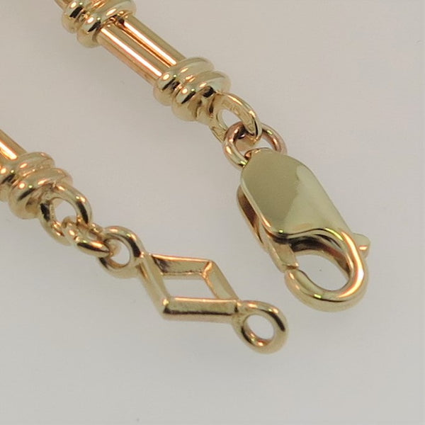 9ct Gold Pillar Link Bracelet